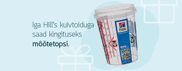 Hill's kuivtoiduga saad KINGITUSEKS mõõtetopsi! Kingituse saab lisada ostukorvi vaates sisse loginud klient.