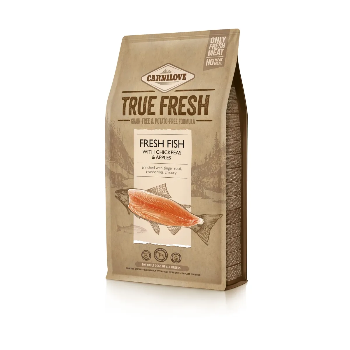 Carnilove True Fresh koera kuivtoit, kala, 4 kg - Tootepilt
