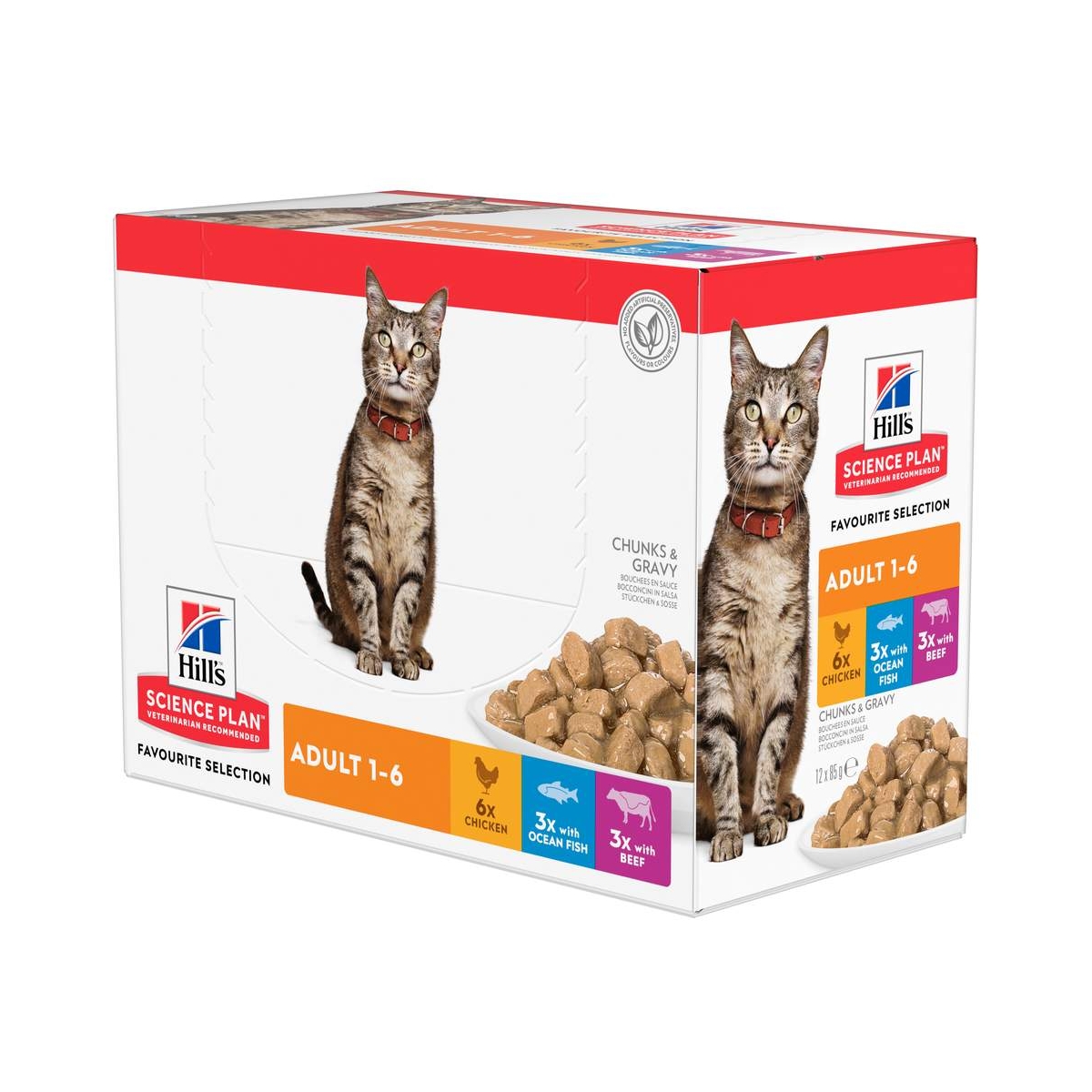 Hill's SP kassi einekotikeste multipakk, kana/veis/kala, 12x85 g - Tootepilt