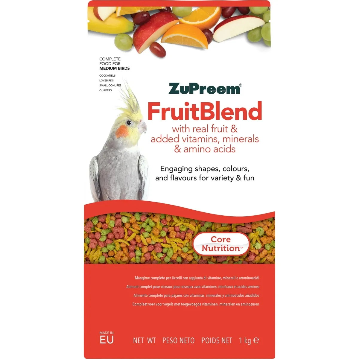 Zupreem Fruitblend täissööt keskmistele lindudele, 1 kg - Tootepilt