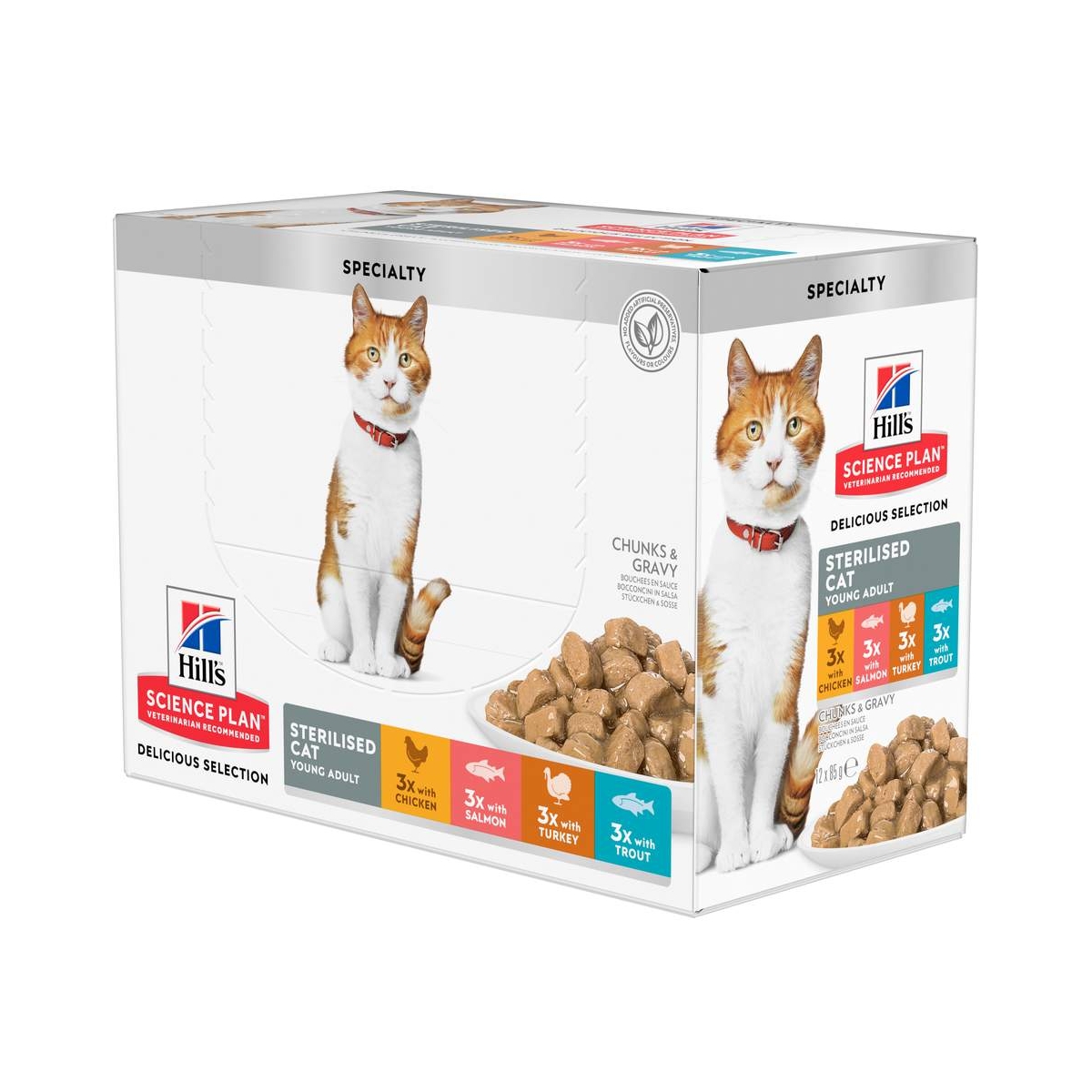 Hill's SP Young Sterilised kassi einekotikeste multipakk, erinevad maitsed, 12x85 g - Tootepilt