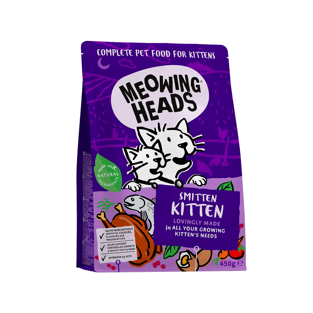 Meowing Heads Smitten Kitten kassipoja kuivtoit 450 g