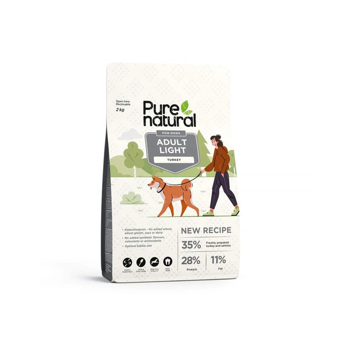 Purenatural Light koera kuivtoit, kalkun, 2 kg - Tootepilt 1