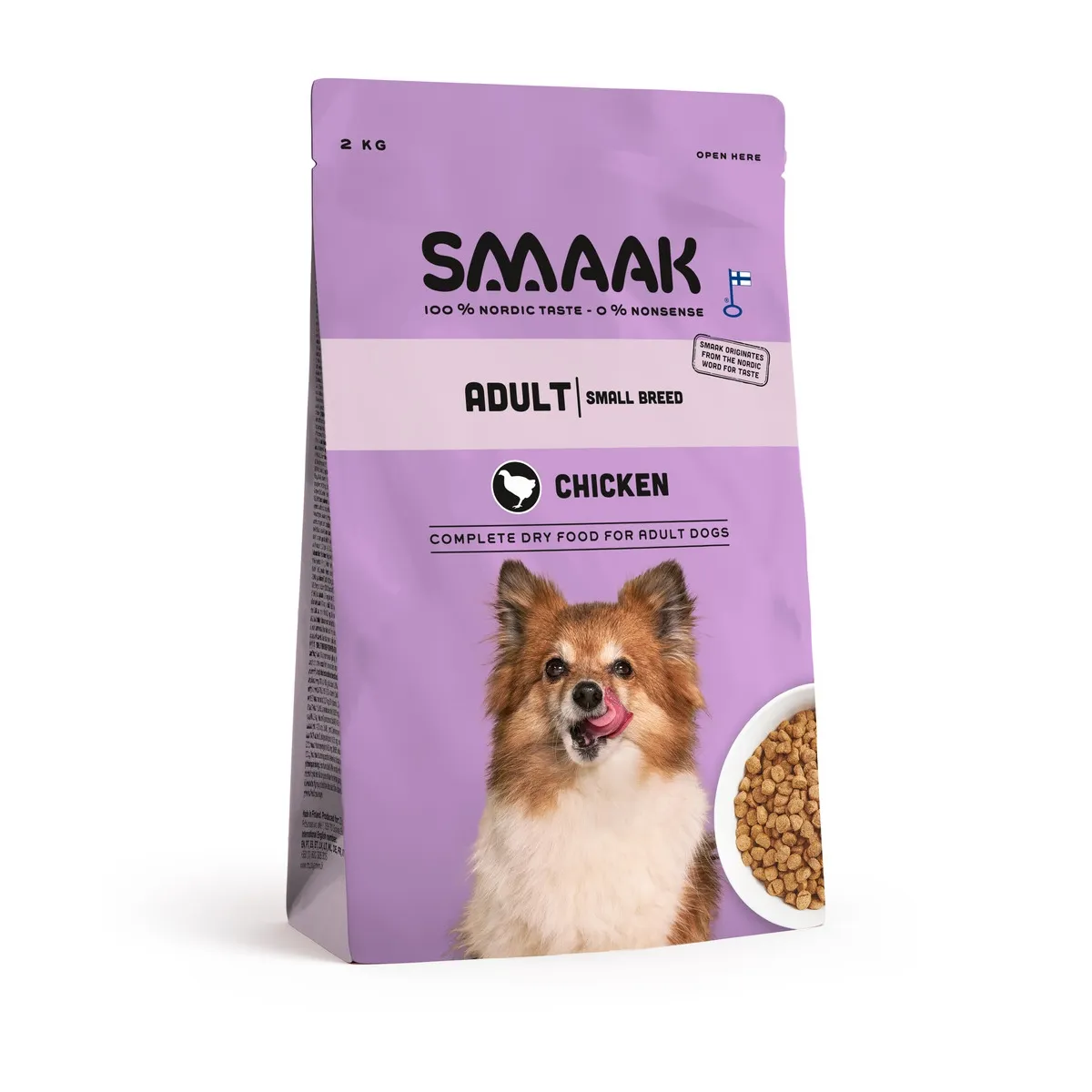 SMAAK koera kuivtoit väikestele koertele, kana, 2 kg - Tootepilt