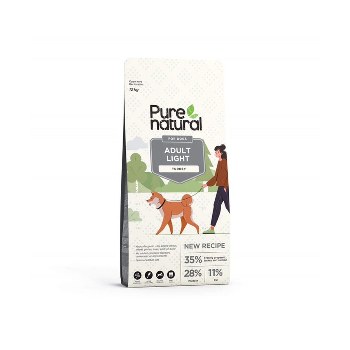 Purenatural Light koera kuivtoit, kalkun, 12 kg - Tootepilt 1