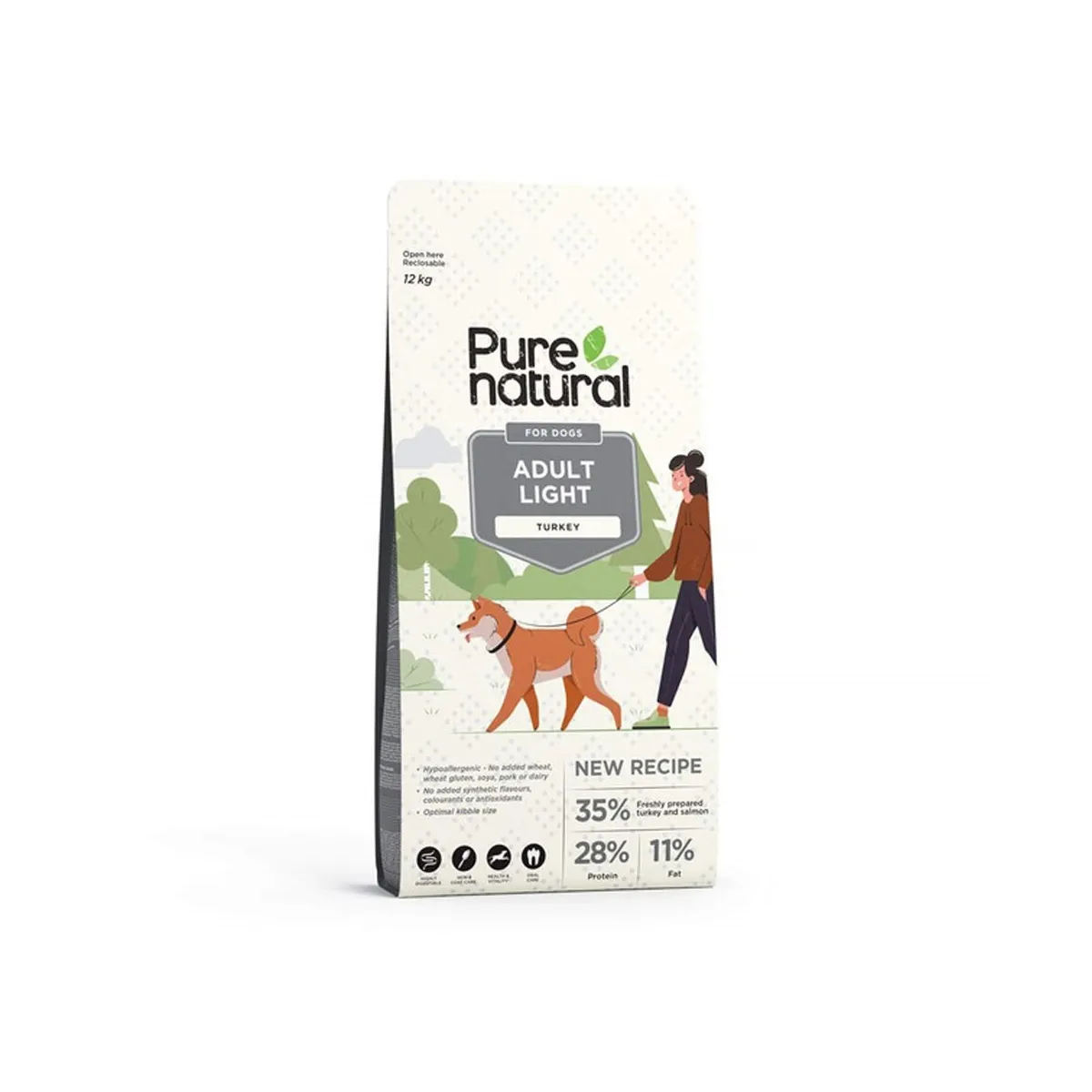 Purenatural Light koera kuivtoit, kalkun, 12 kg - Tootepilt 1
