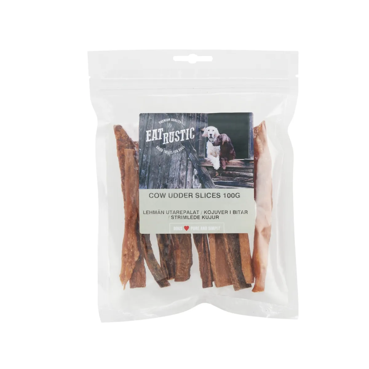 Eat Rustic koera maius, lehmaudara ribad, 100 g - Tootepilt