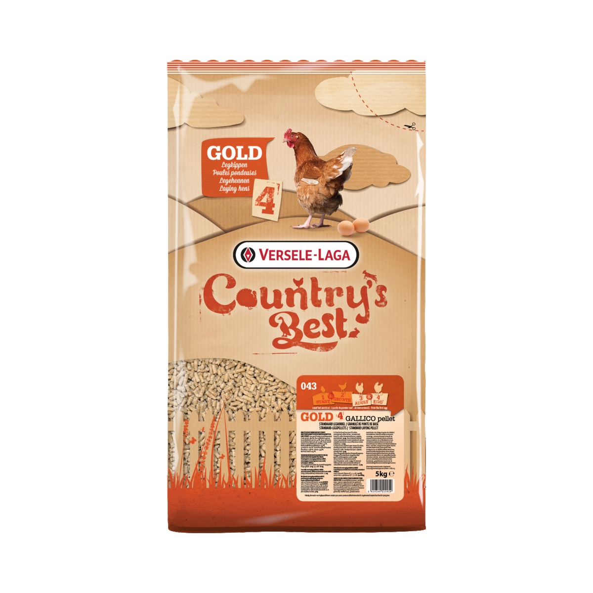 Versele-Laga Country's Best Gold Gallico Pellet täissööt kanadele 5 kg - Tootepilt