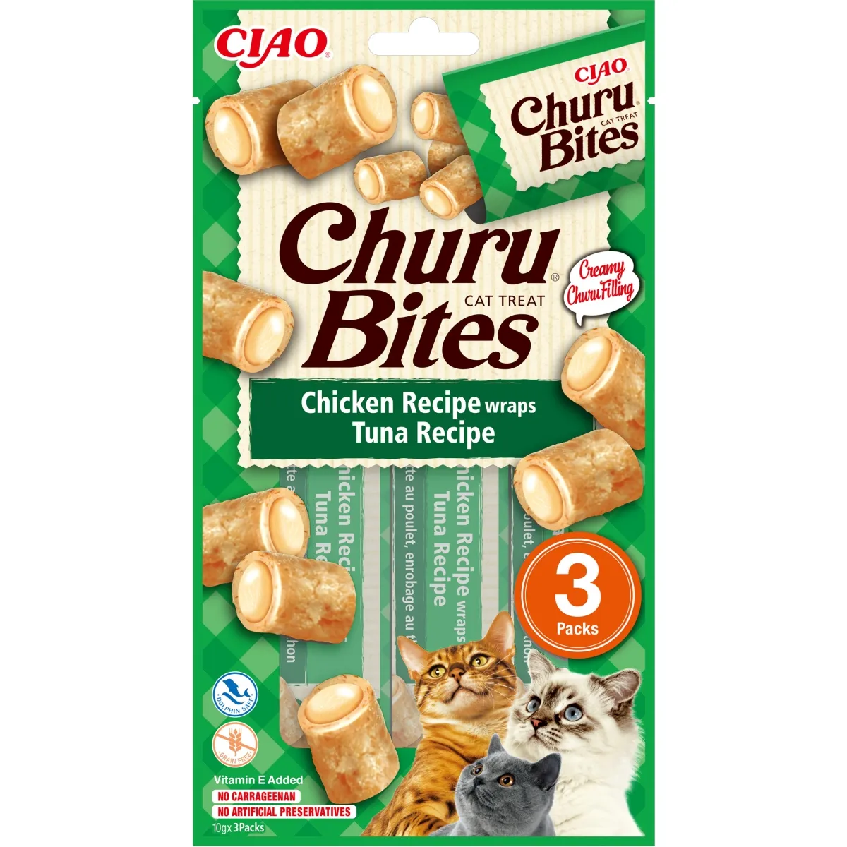 Churu Bites kassi maius, kana/tuunikala, 3 tk - Tootepilt