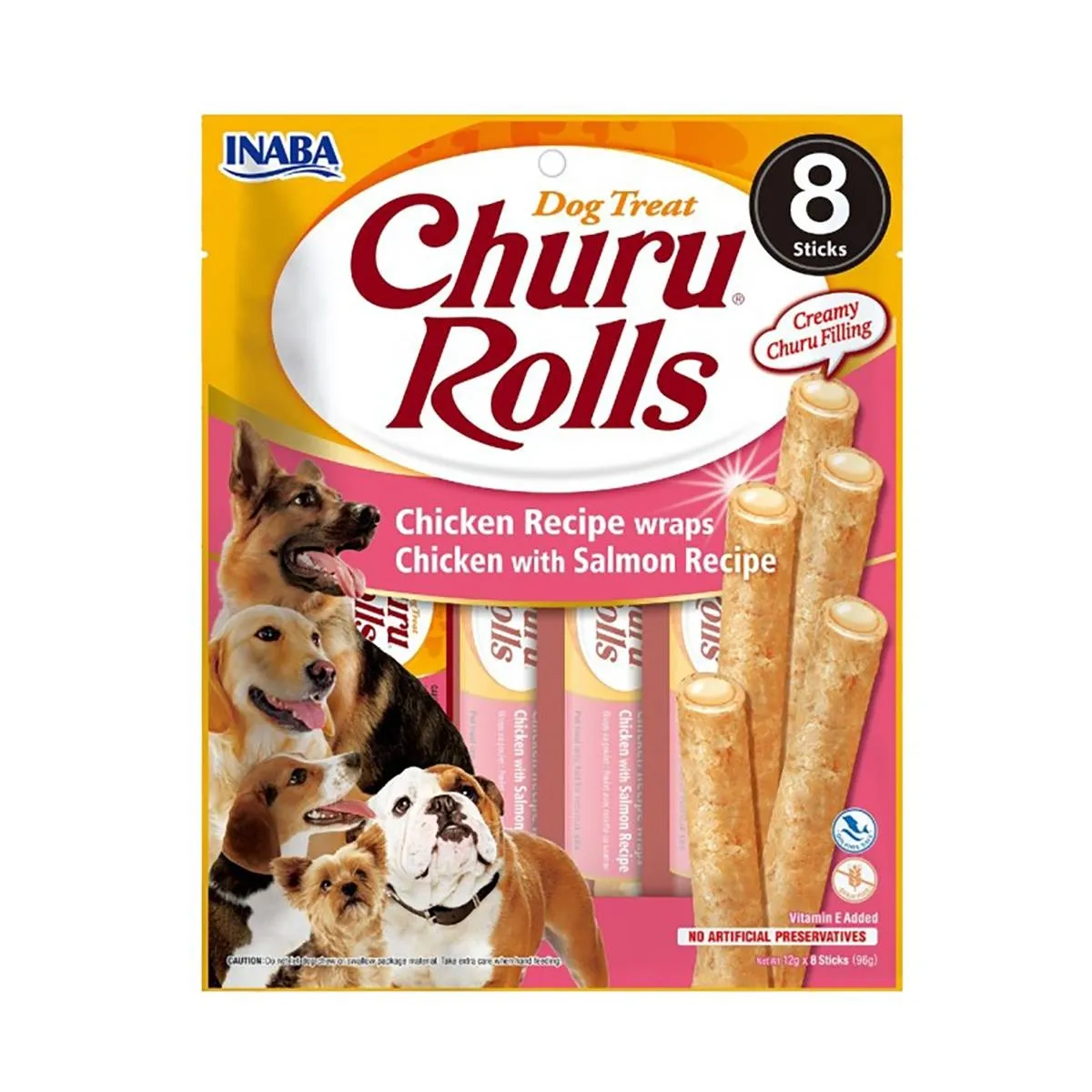 Churu Rolls koera maius, kana/lõhe, 8 tk - Tootepilt