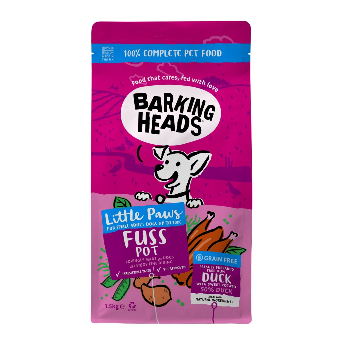 Barking Heads Doggylicious Duck koeratoit väike tõug 1,5 kg