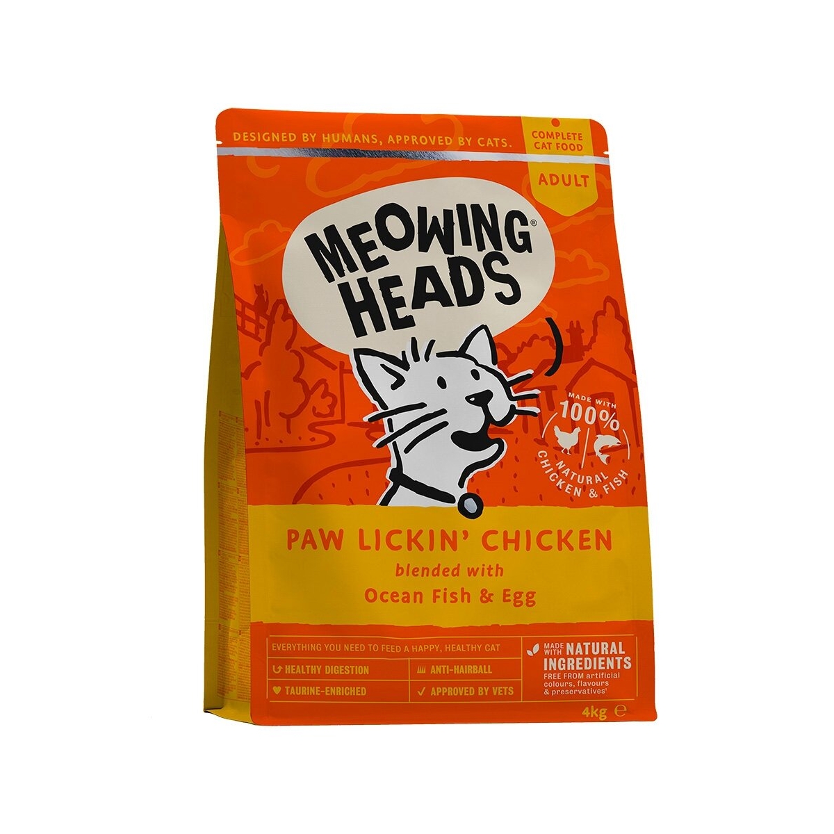 Meowing Heads kuivtoit kassidele kanaga 4 kg