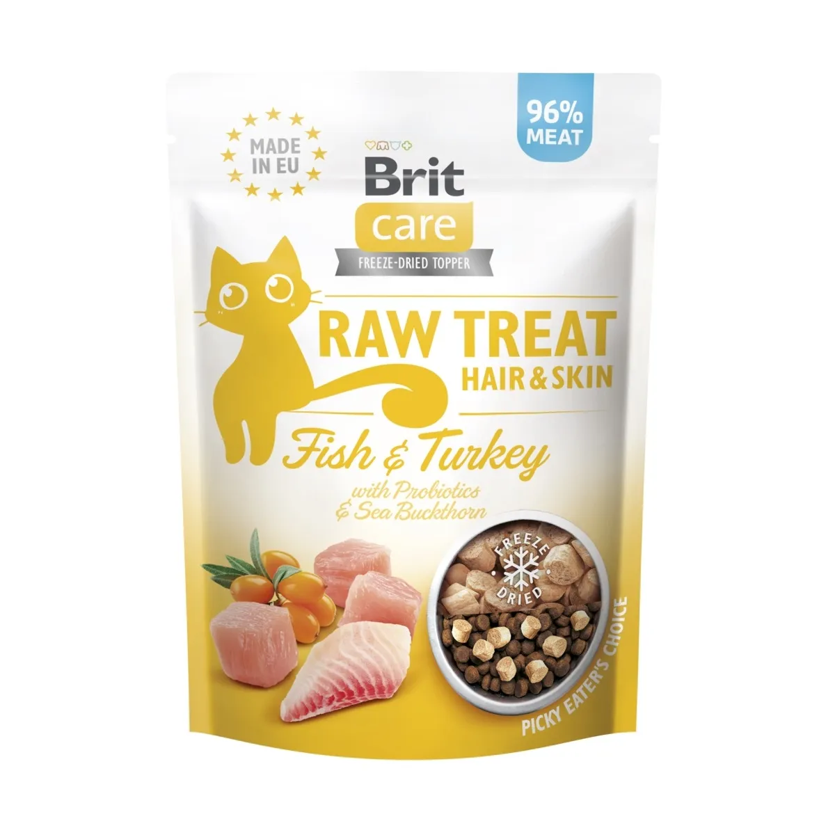 Brit Care Hair&Skin külmkuivatatud maius kassile, kalkun/lõhe, 40 g - Tootepilt
