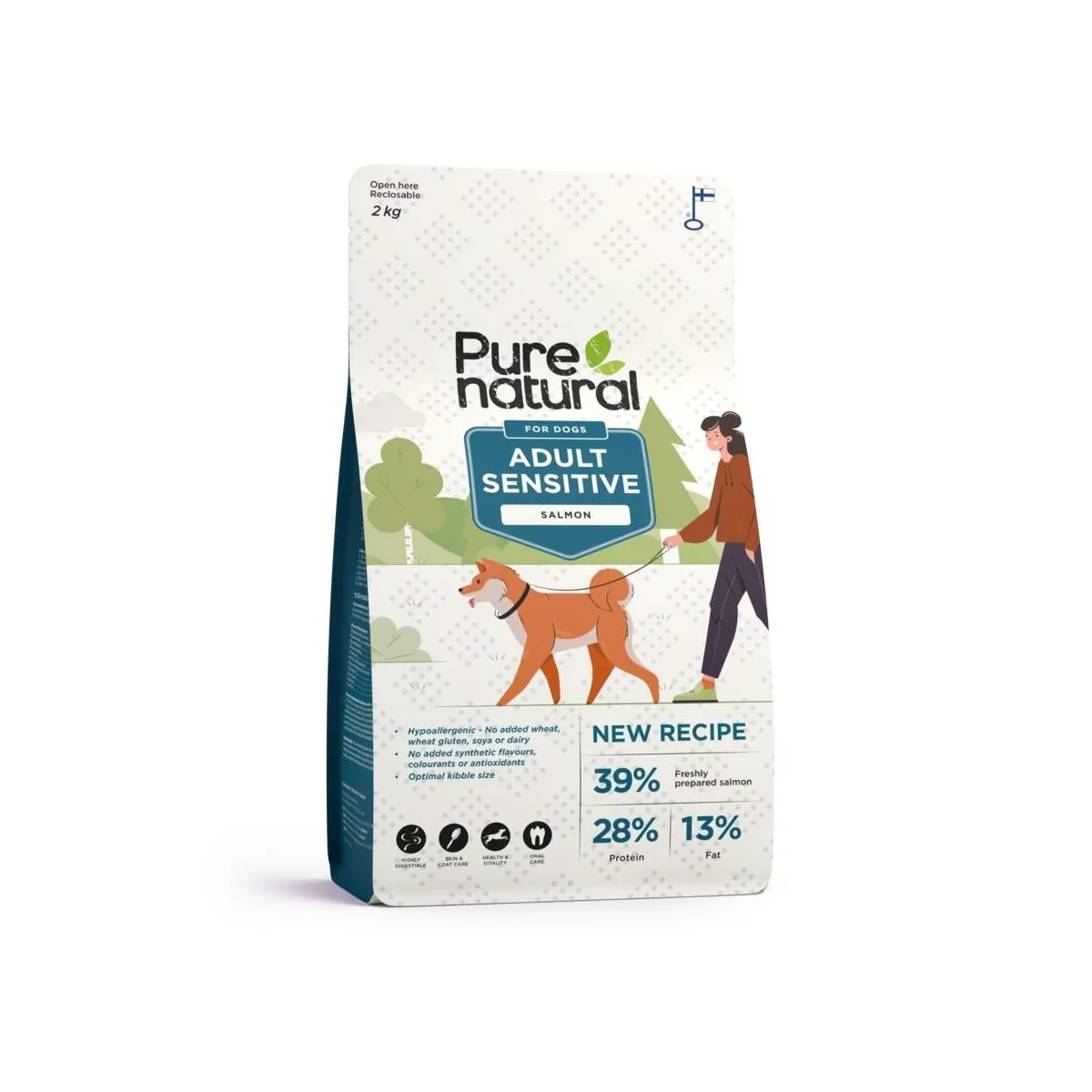 Purenatural Sensitive koera kuivtoit, lõhe, 2 kg - Tootepilt 1