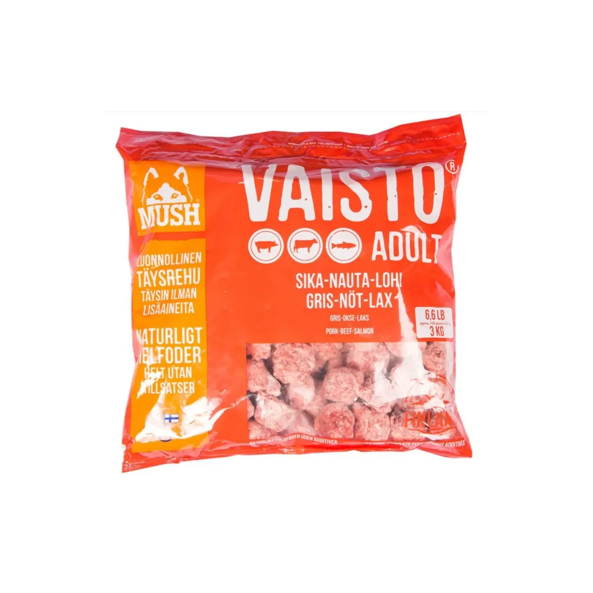 Mush Vaisto koera toortoit siga/veis/lõhe 3 kg - Tootepilt