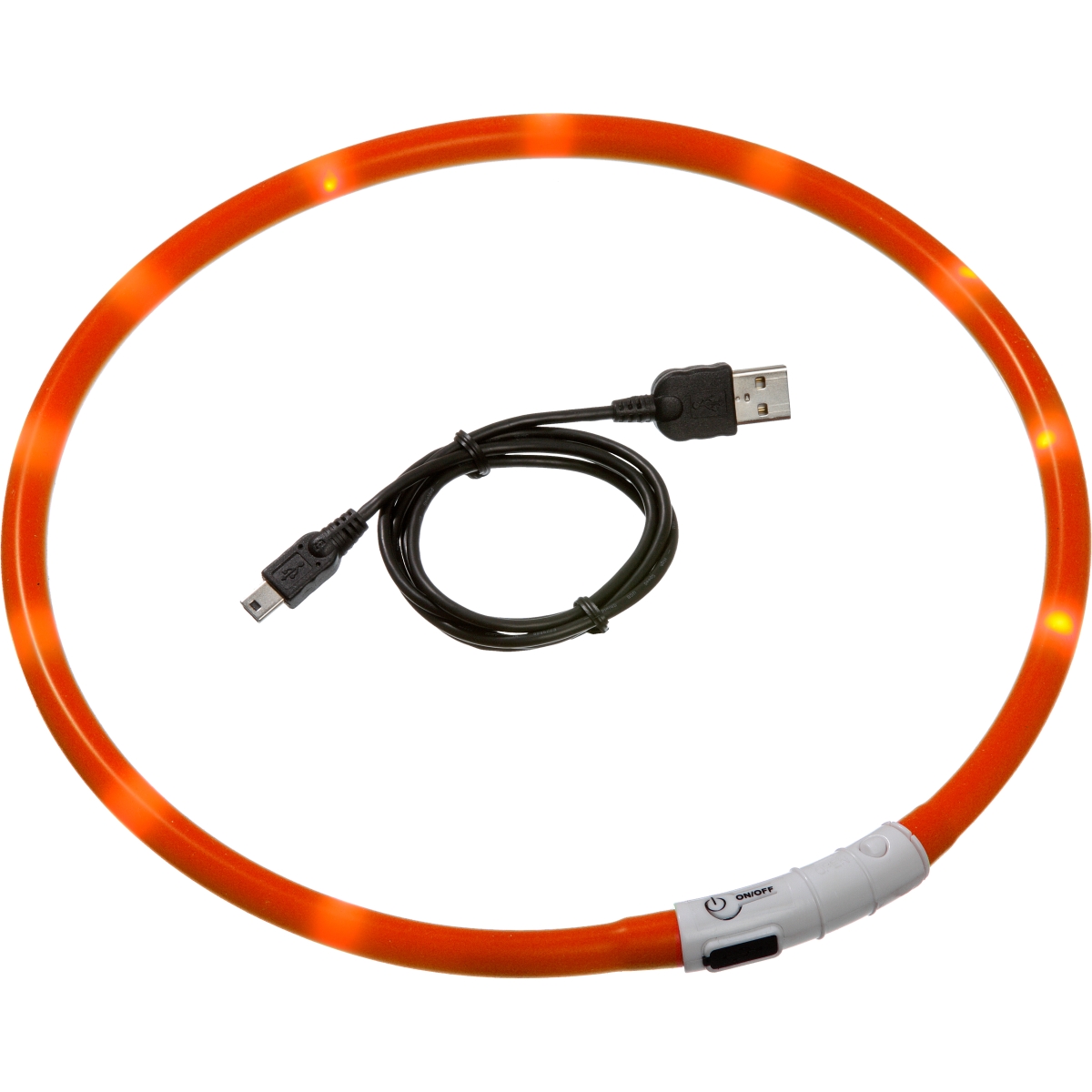 Flamingo koera LED kaelarihm Visio 70 cm, oranž - Tootepilt