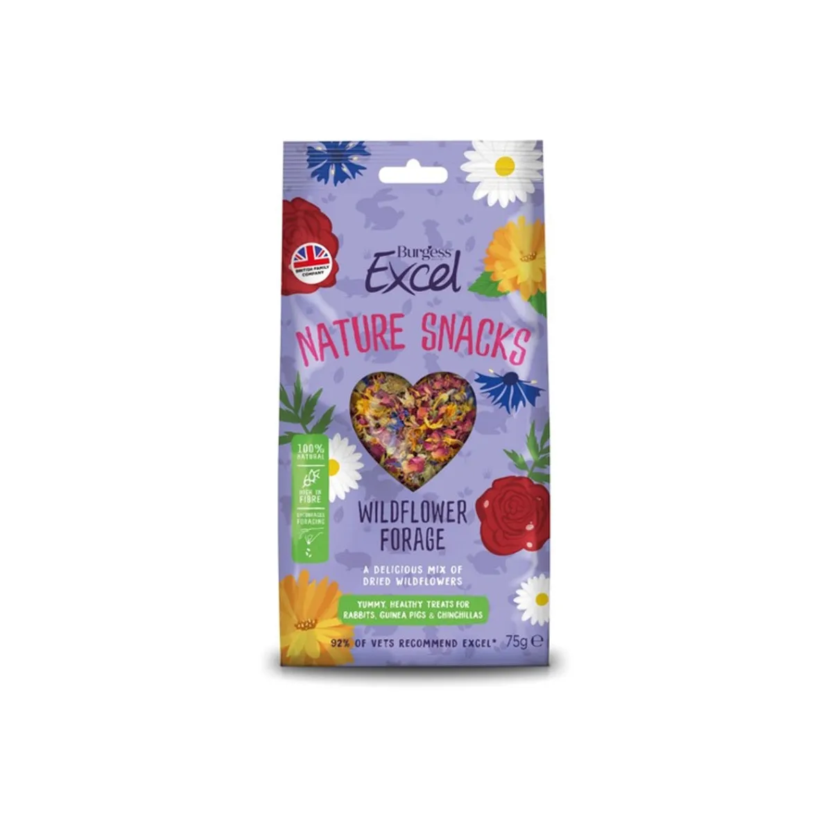 Burgess Excel Wildflower Forage maius väikeloomadele, 75g - Tootepilt