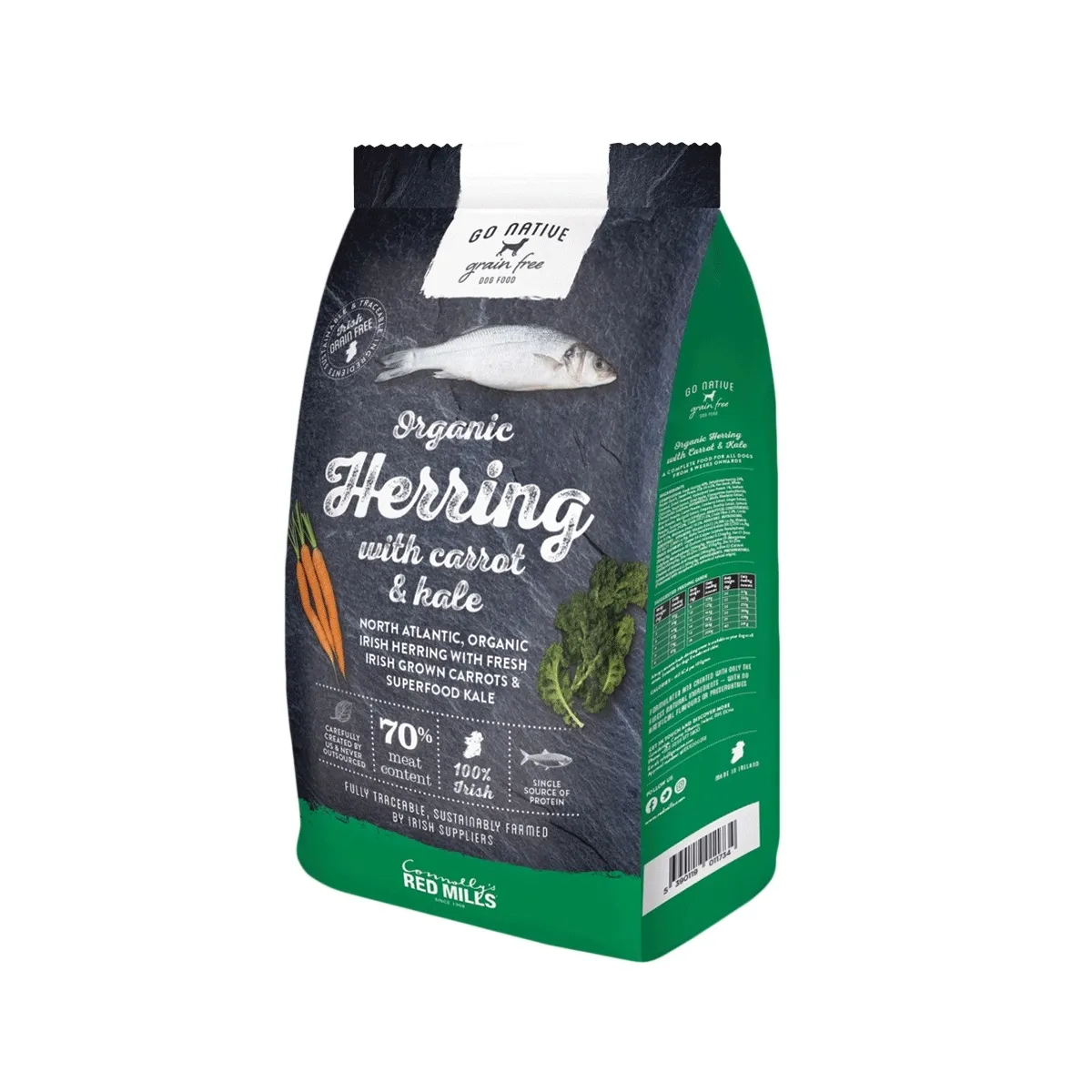 Go Native kuivtoit koertele heeringa, porgandi ja lehtkapsaga, 12 kg - Tootepilt