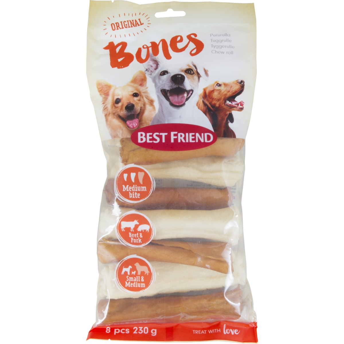 Best Friend Mix närimisrull koerale S/M, 8 tk