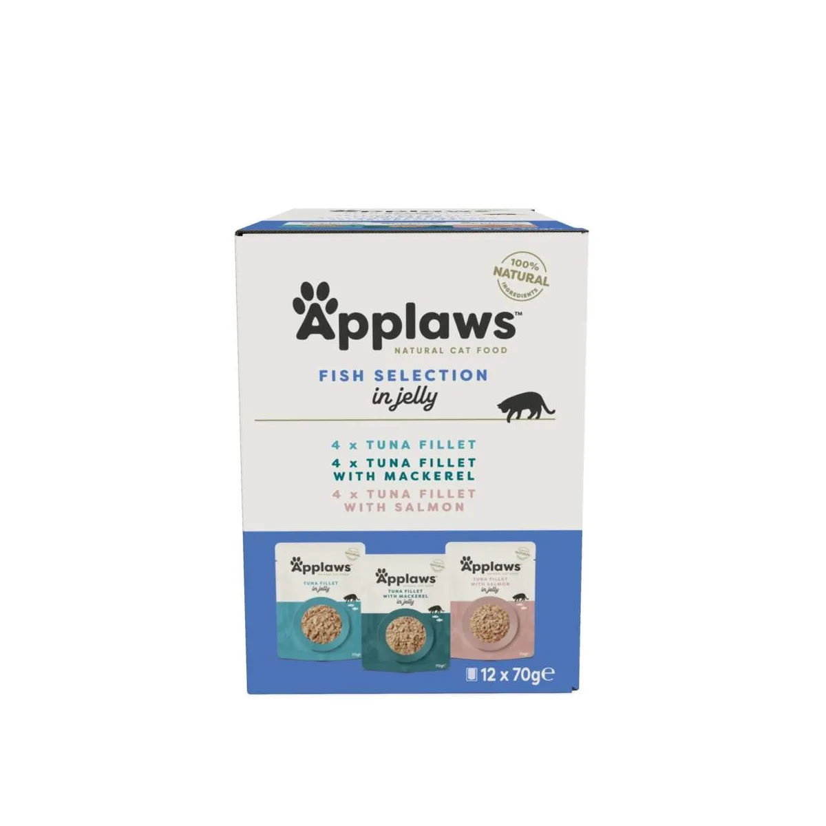 Applaws kassi einekotikeste multipakk, kala želees, 12 x 70 g - Tootepilt