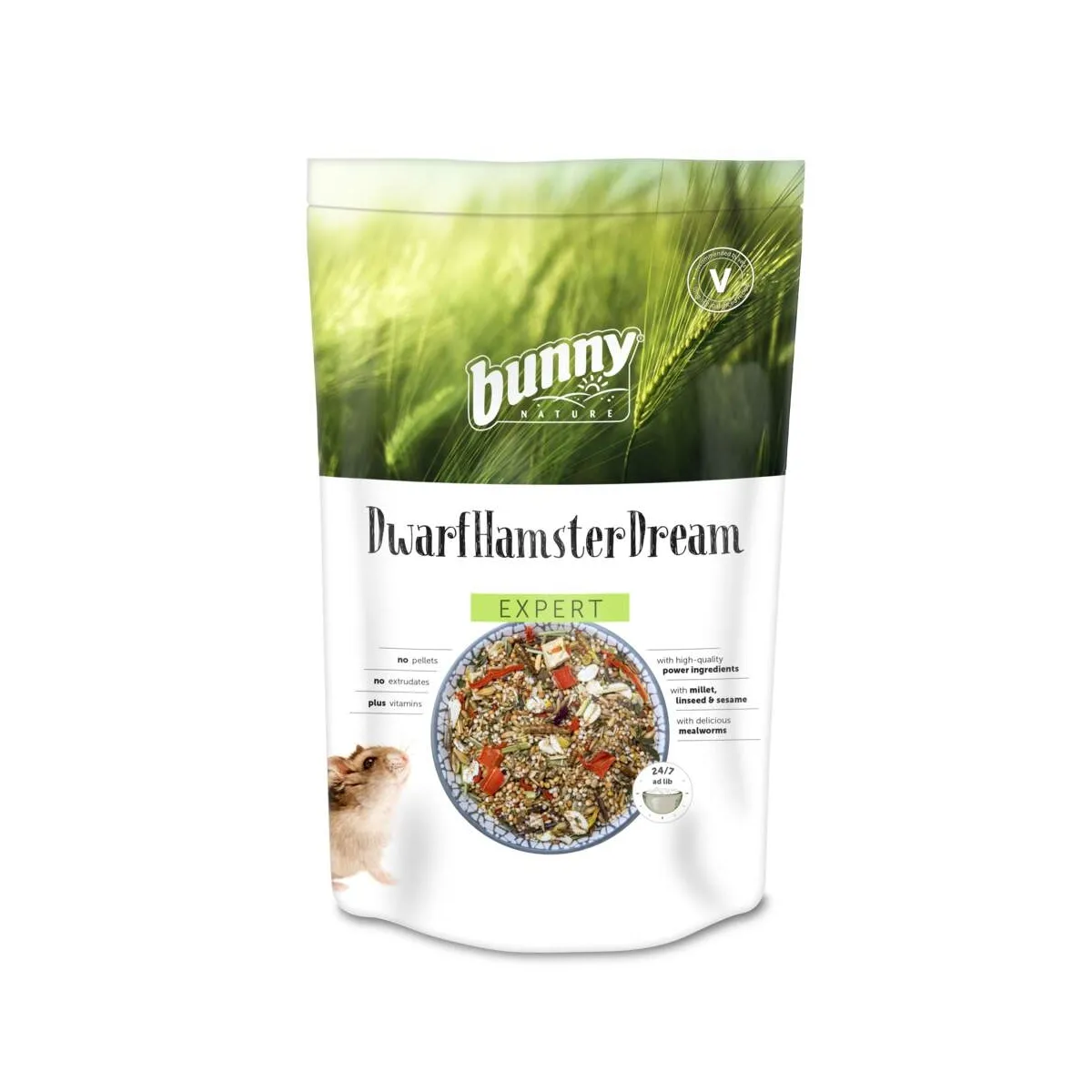 Bunny DwarfhamsterDream kääbushamstrite täissööt, 500 g - Tootepilt