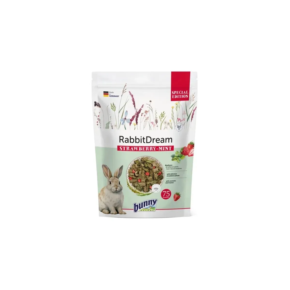 Bunny RabbitDream küüliku täissööt, maasikas/münt, 1,5 kg - Tootepilt