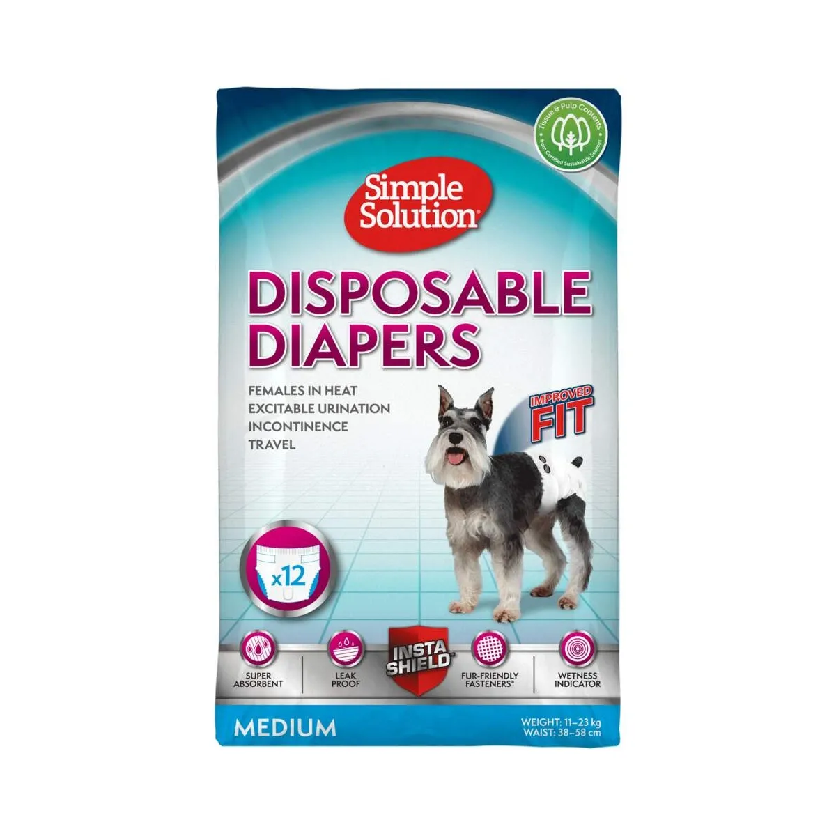 Simple Solution ühekordsed mähkmed emastele koertele M - Tootepilt