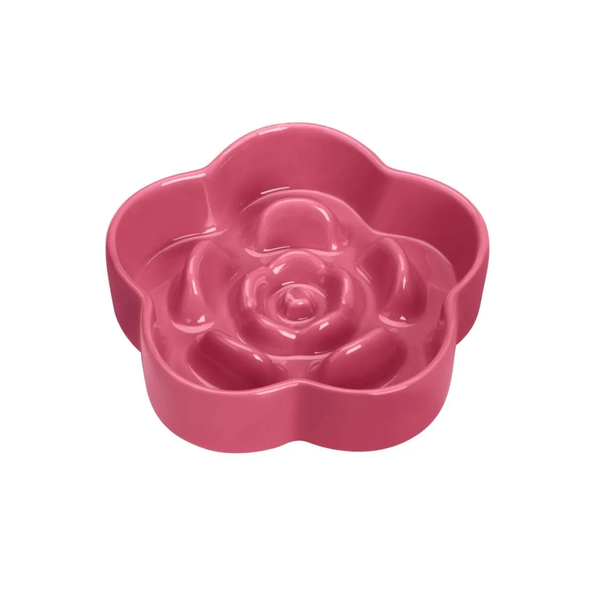 Little & Bigger XOXO keraamiline kauss aeglaseks söömiseks roosa - Tootepilt