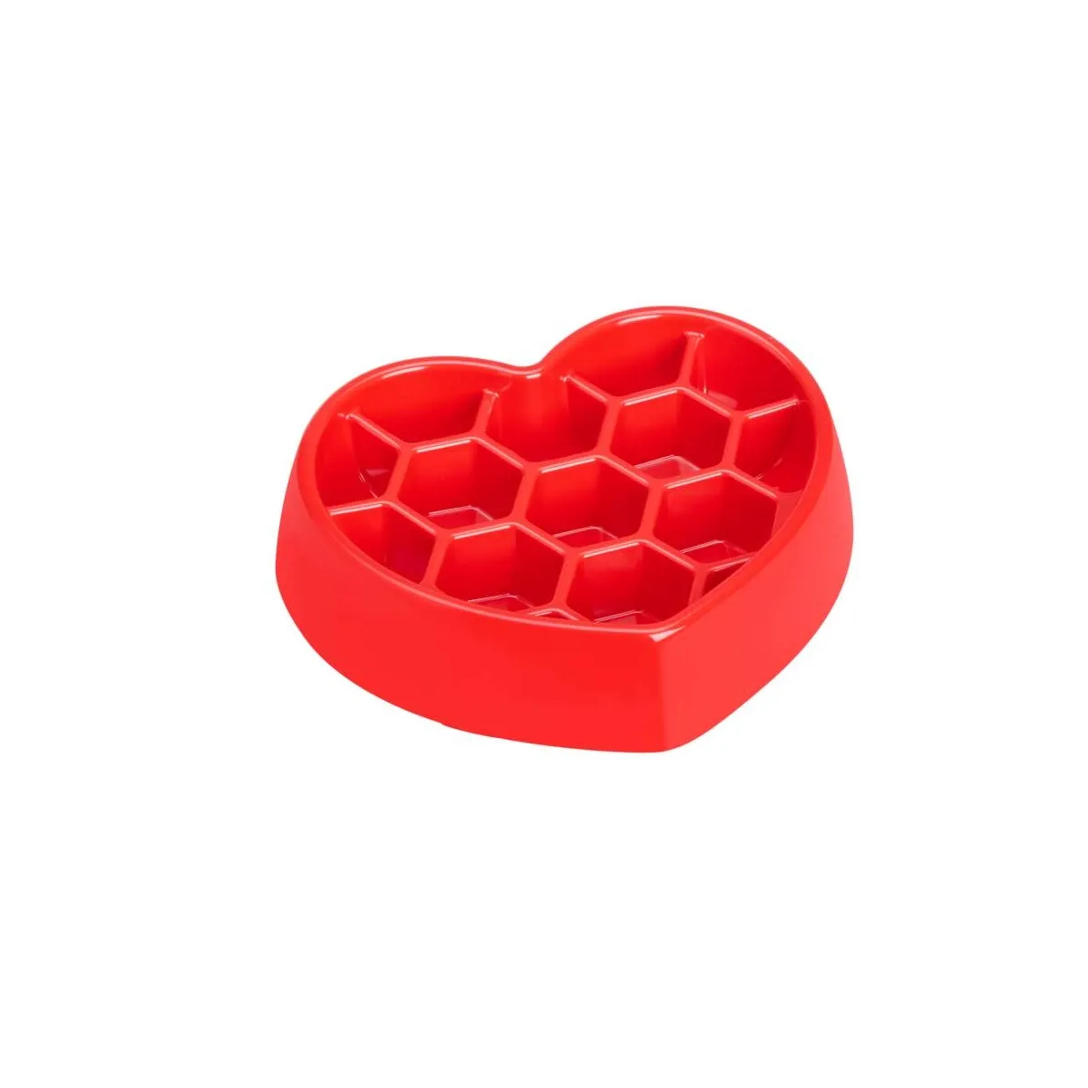 Little & Bigger XOXO südamekujuline kauss aeglaseks söömiseks, punane - Tootepilt