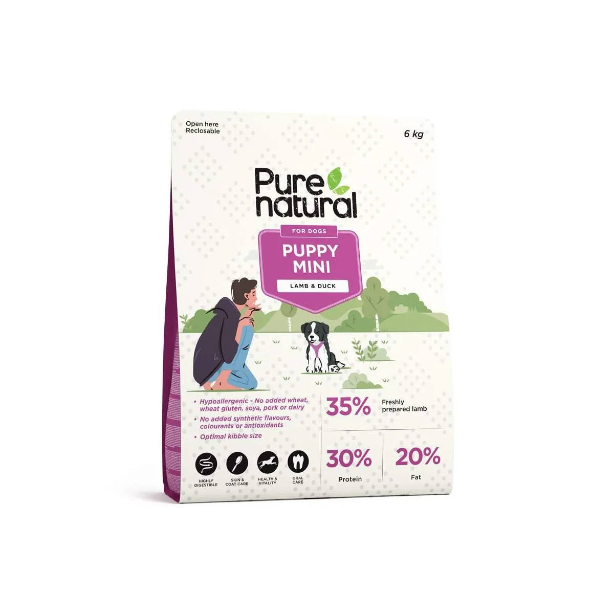 Purenatural Mini kutsika kuivtoit, 1,5 kg - Tootepilt