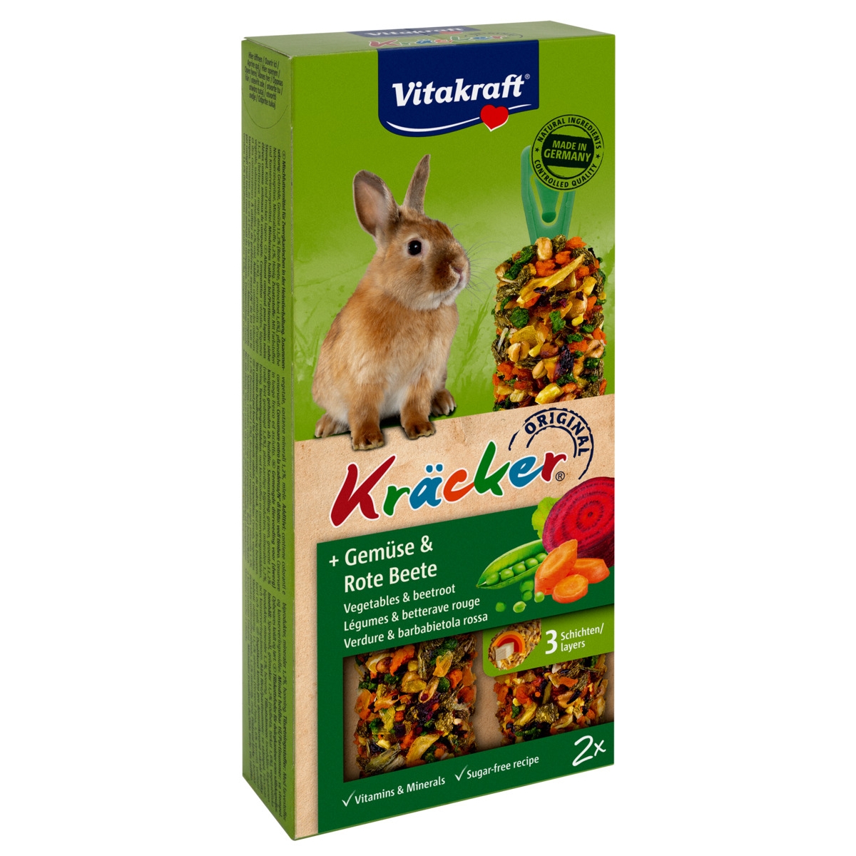Vitakraft küülikute maius juurviljade ja peediga, 2 tk - Tootepilt