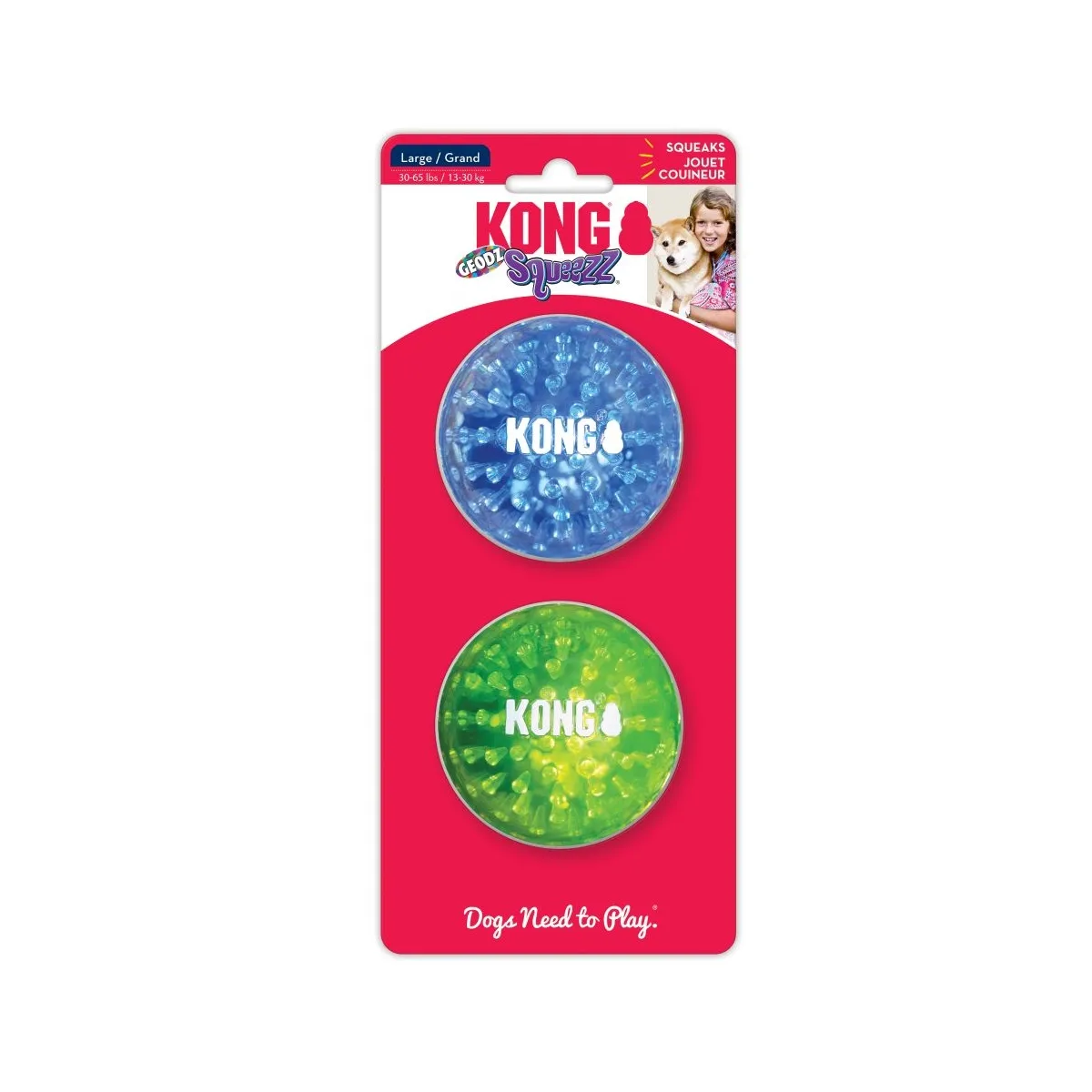 KONG Squeezz Geodz pallid 2 tk, mänguasi koerale - Tootepilt 1