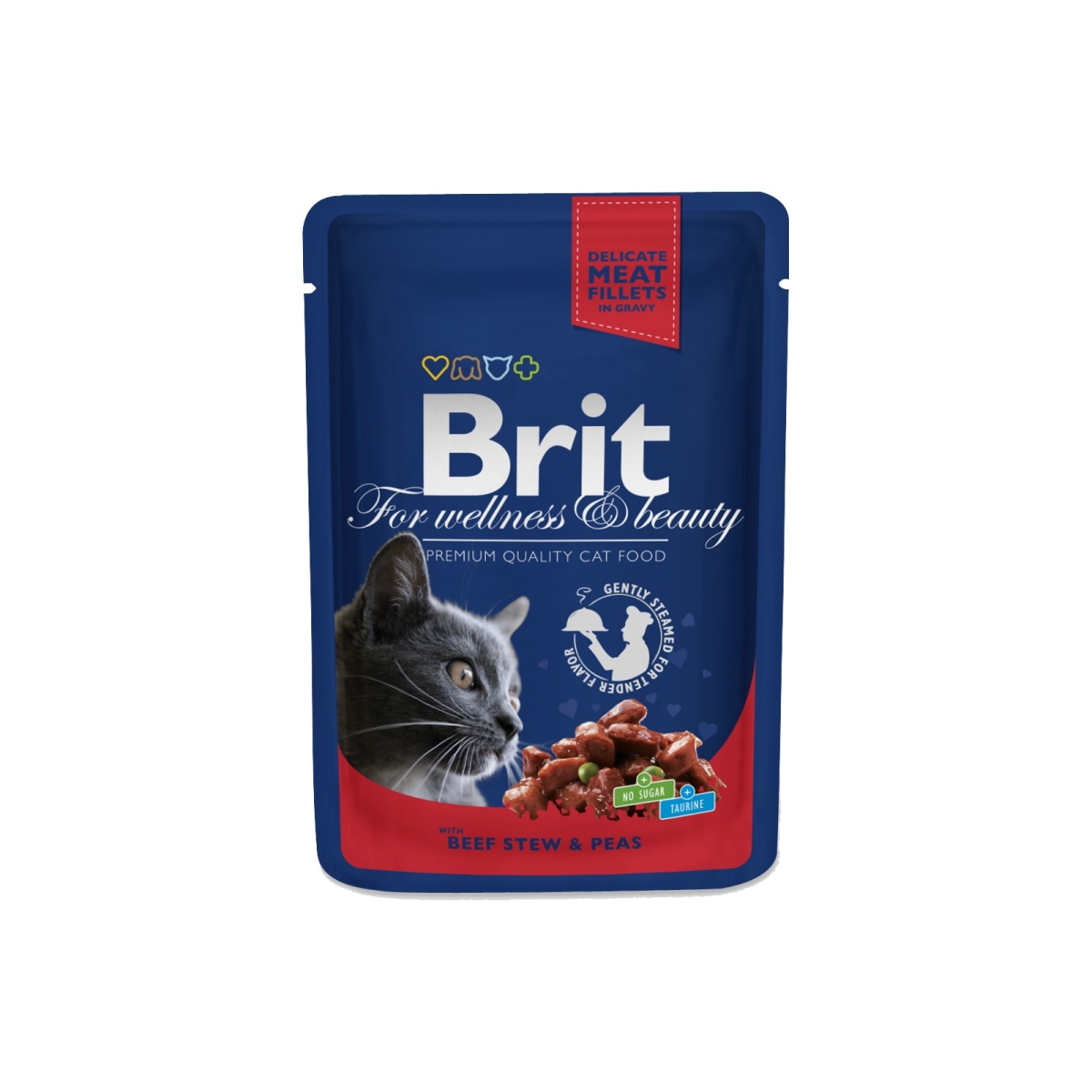 Brit Premium einekotike kassidele, loomaliha ja hernestega 100 g - Tootepilt