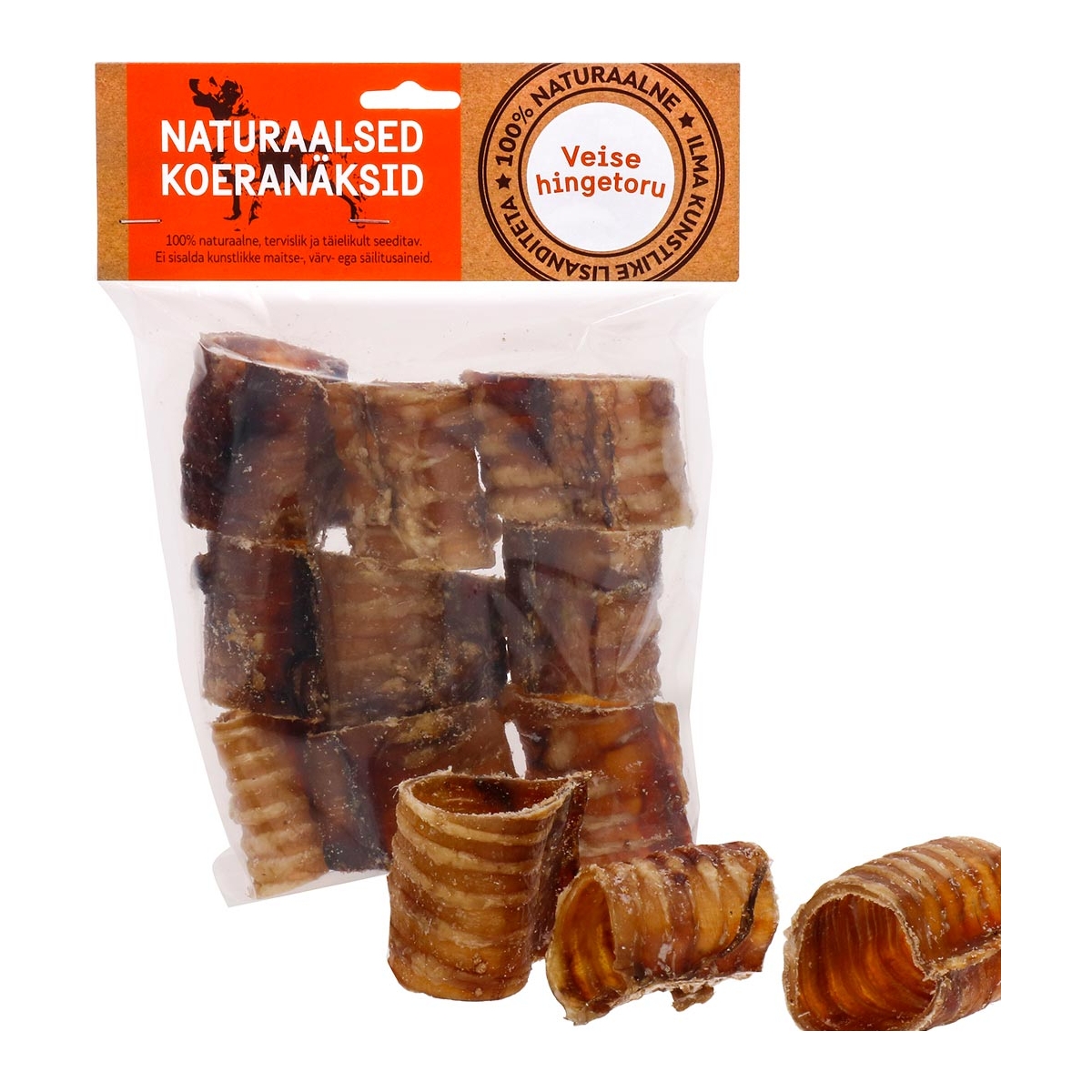 Naturaalne maius koertele, veise hingetorutükid 1 kg - Tootepilt