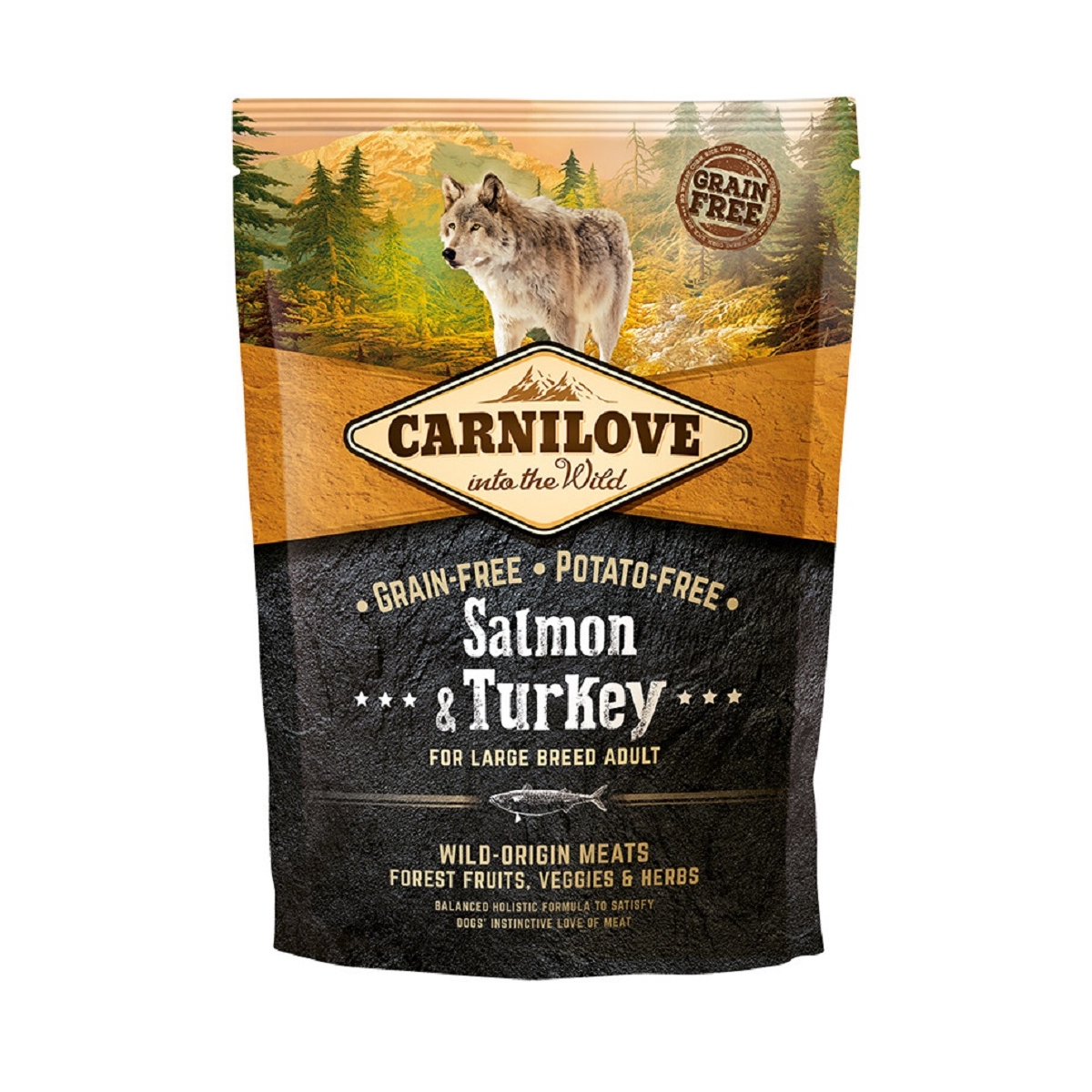 Carnilove koera kuivtoit suurt tõugu koerale, lõhe/kalkun, 1,5 kg - Tootepilt