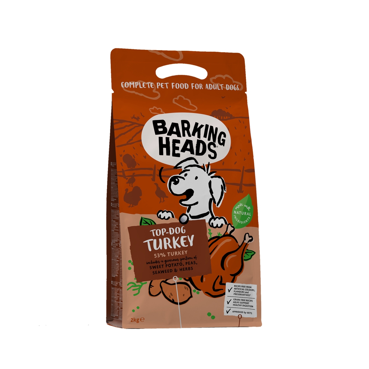 Barking Heads Top Dog Turkey koeratoit 2 kg