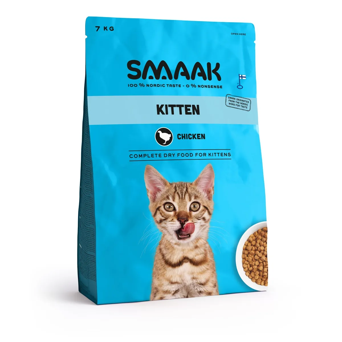 SMAAK kassipoja kuivtoit, kana, 7 kg - Tootepilt