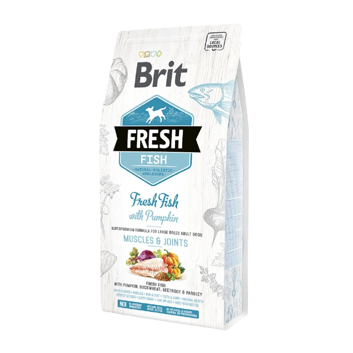 Brit Fresh kuivtoit suurt tõugu koerale, kala/kõrvits, 2,5 kg - Tootepilt