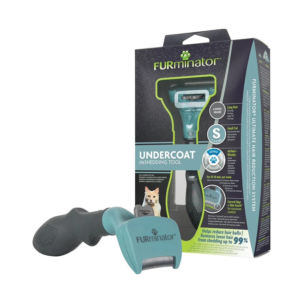 Furminator aluskarva kamm, S, pikakarvalisele kassile - Tootepilt