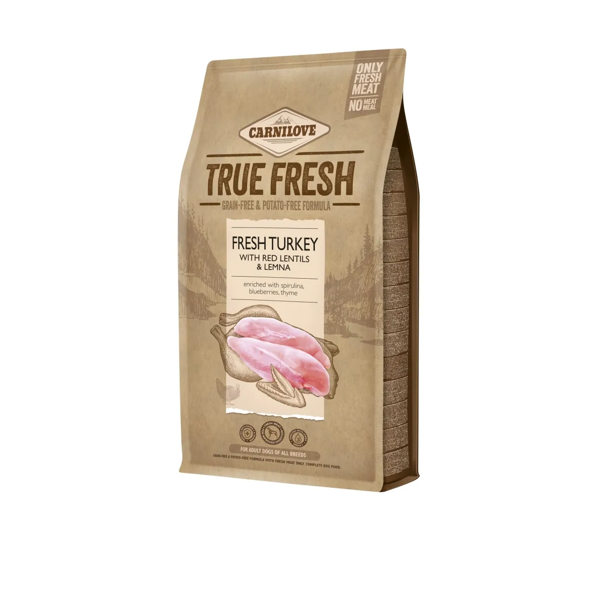 Carnilove True Fresh koera kuivtoit, kalkun, 1,4 kg - Tootepilt