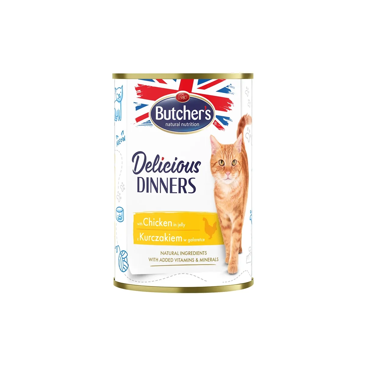 Butcher's kassi konserv Delicious Dinners kanatükkidega 400g - Tootepilt