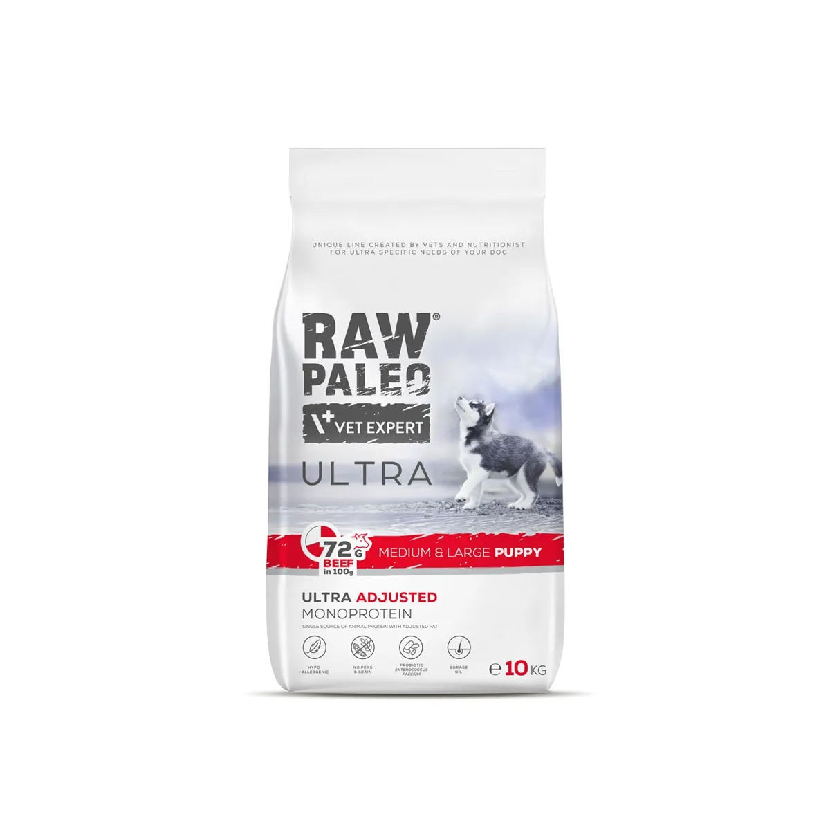 RAW PALEO KUTSIKA TÄISSÖÖT ULTRA KESK./SUUR TÕUG VEIS 10KG - Tootepilt