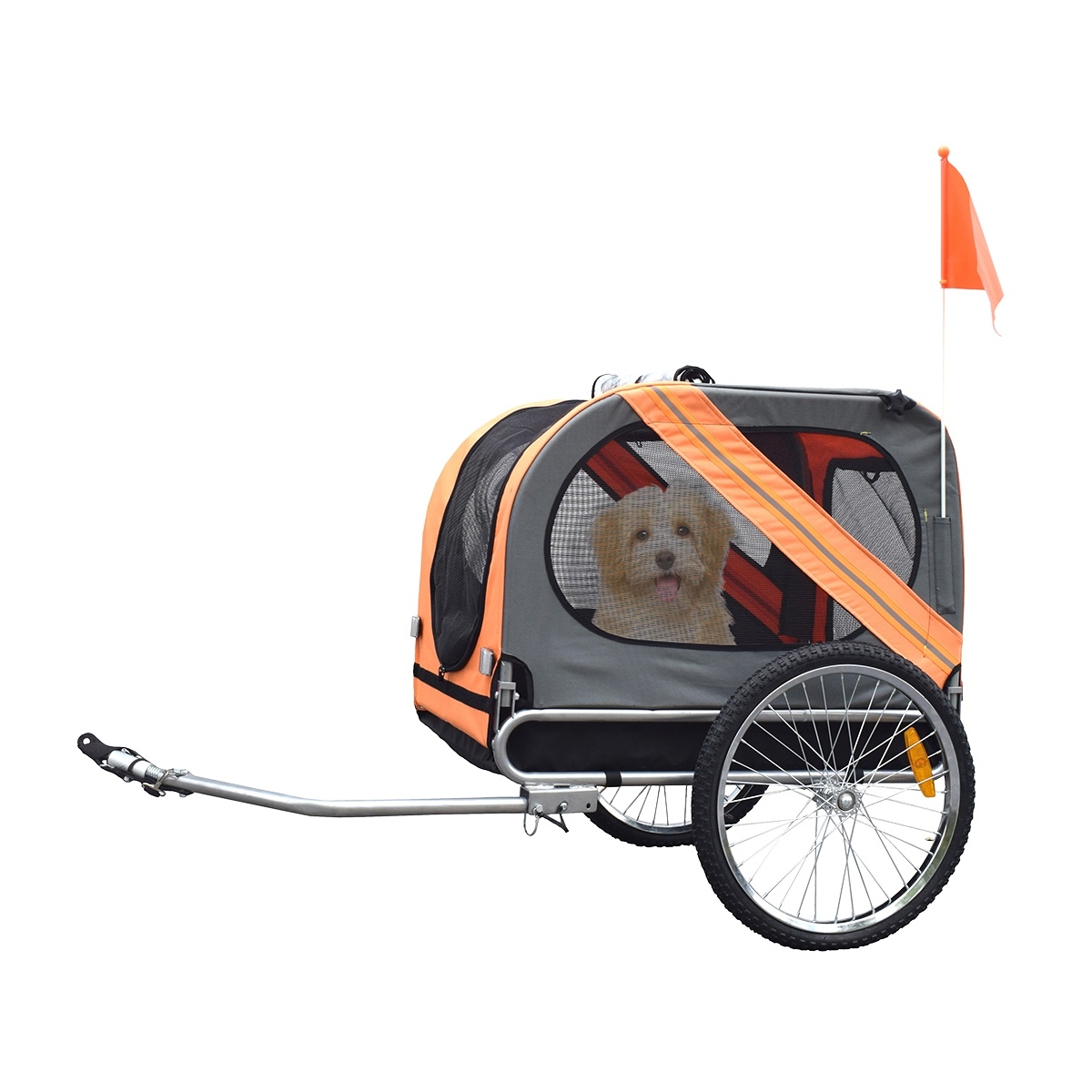 Duvoplus Pet Trailer 2 jalgrattahaagis lemmikloomale, 80x56,5x63cm - Tootepilt