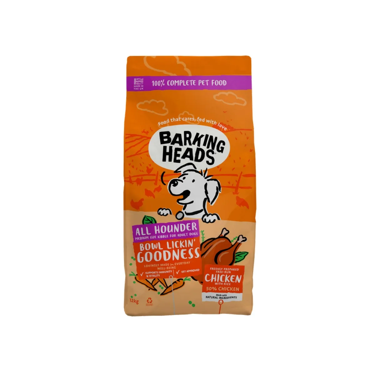 Barking Heads Bowl Lickin Goodness koera kuivtoit kanaga, 12 kg - Tootepilt 1