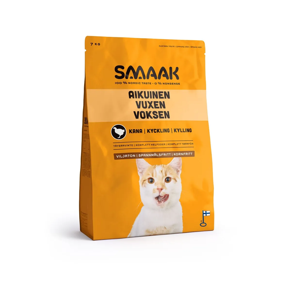 SMAAK kassi kuivtoit, kana, teraviljavaba, 7 kg - Tootepilt