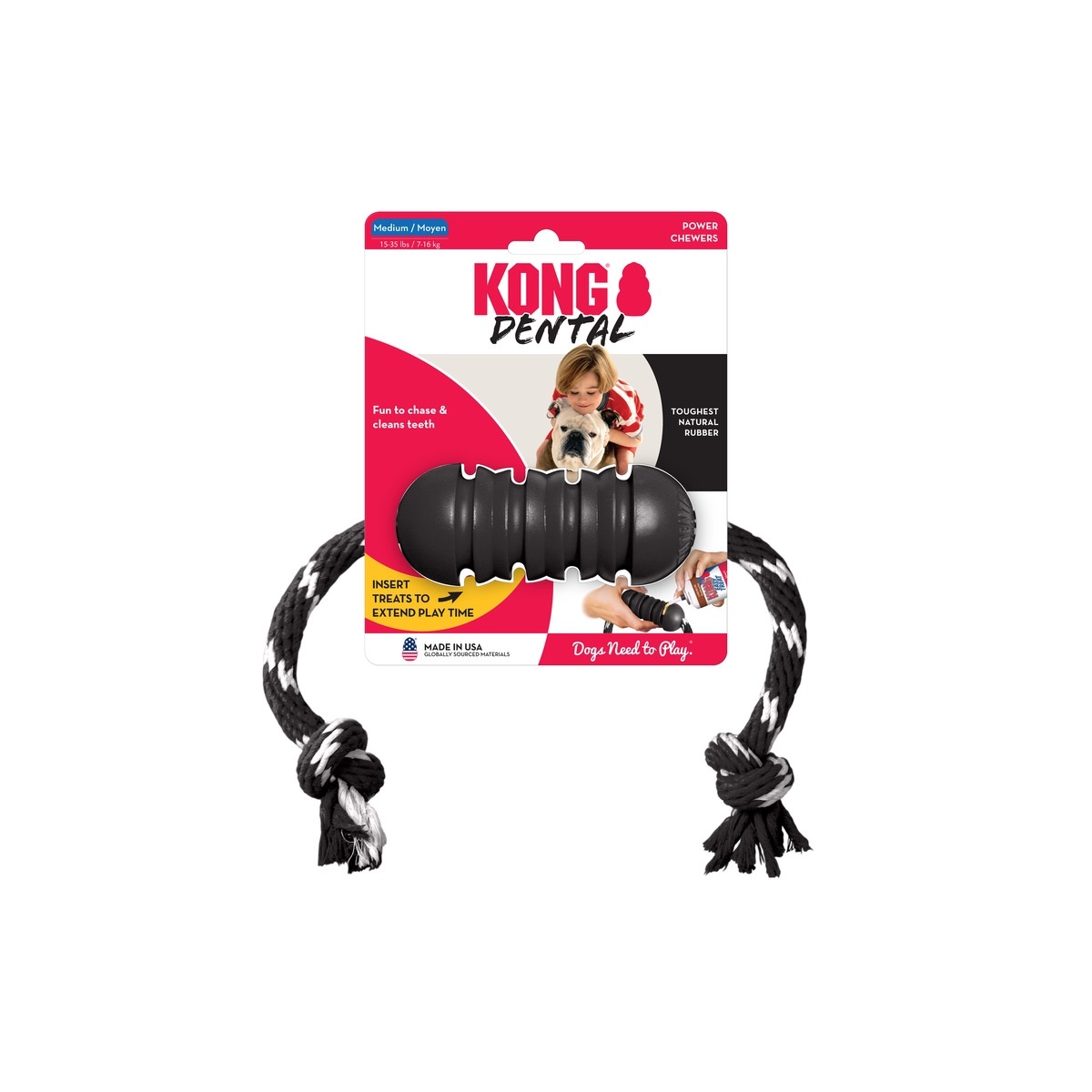 Kong koera mänguasi Extreme Dental nööriga M
