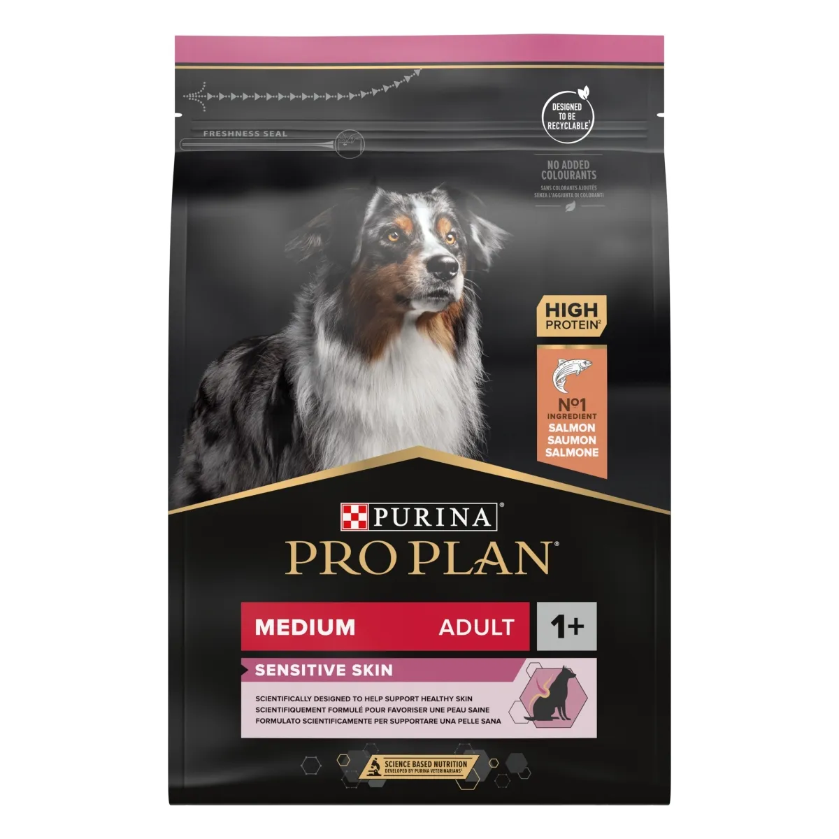 Purina PRO PLAN Medium Adult Sensitive Skin with OPTIDERMA®, 3 kg - Tootepilt