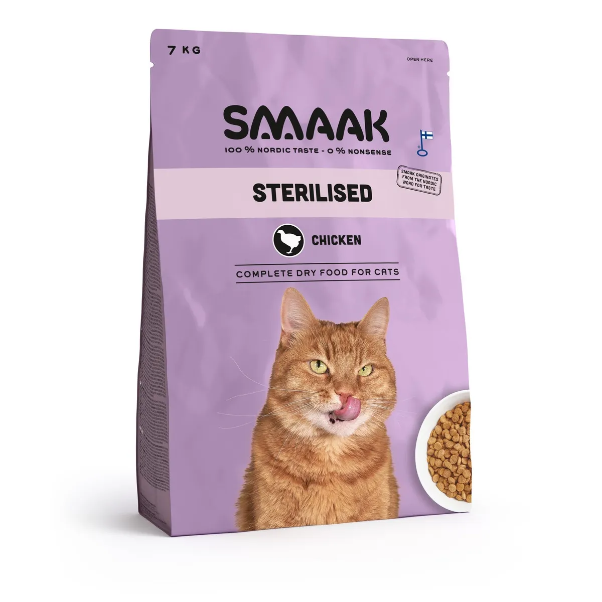 SMAAK kuivtoit steriliseeritud kassile, kana, 7 kg - Tootepilt