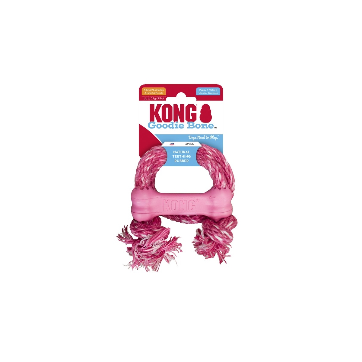 Kong Puppy Goodie Bone nööriga mänguasi kutsikatele XS