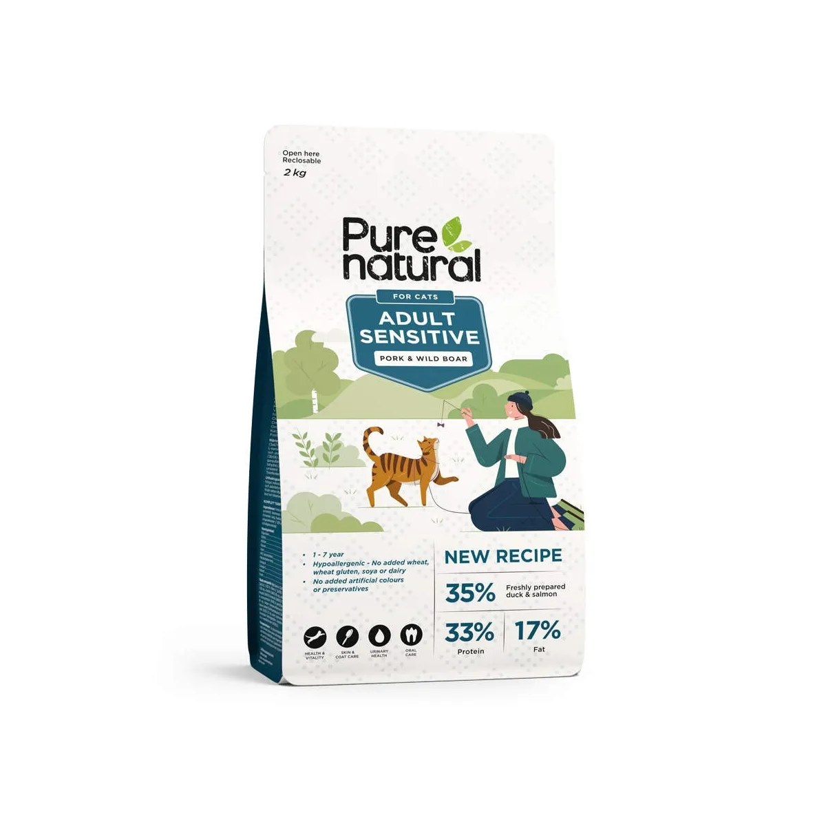Purenatural Sensitive kassi kuivtoit, siga/metssiga, 2 kg - Tootepilt